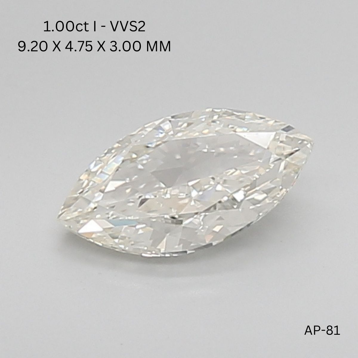1ct Marquise Diamond - VVS2 Clarity - I Color - Brilliant Cut