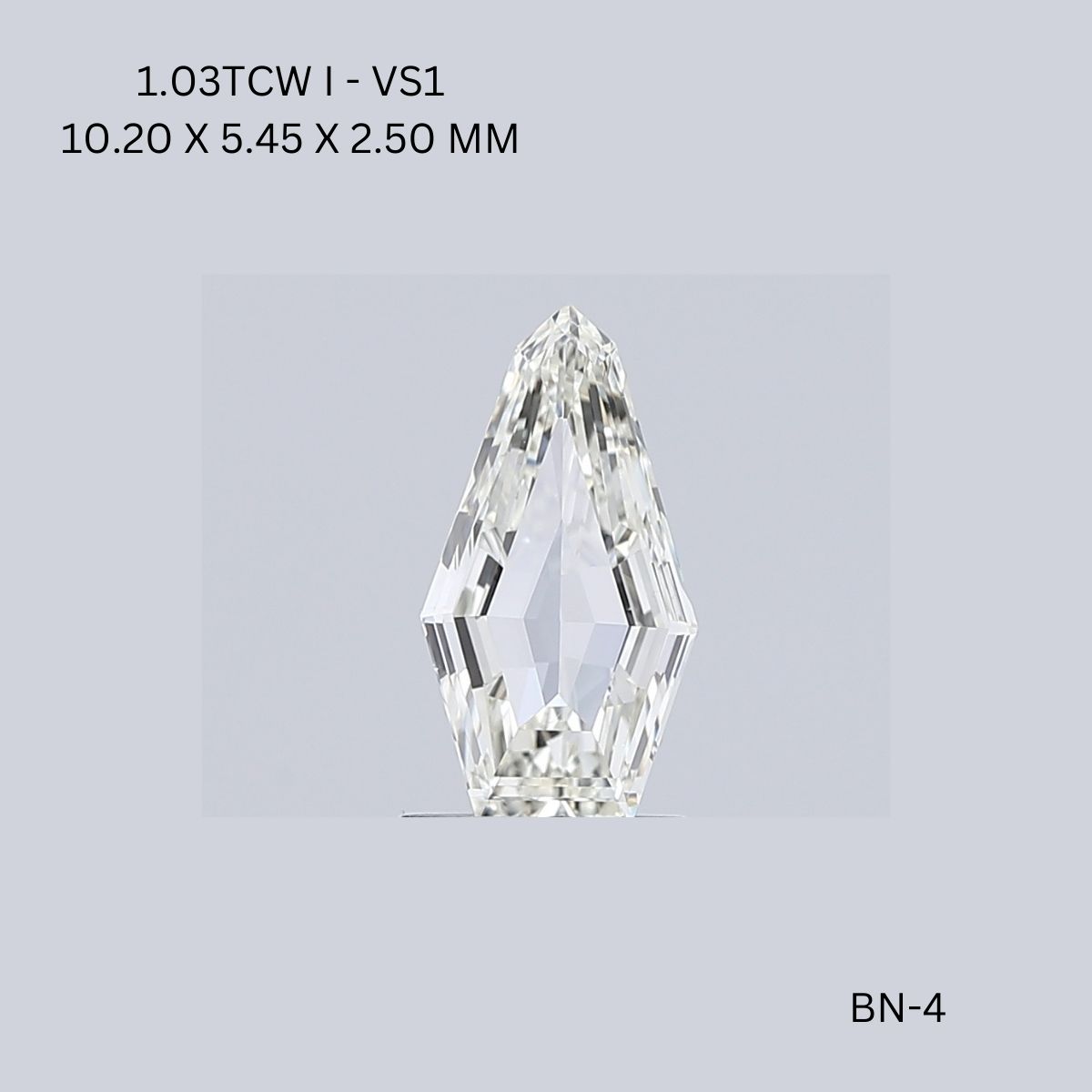 1.03ct Shield Diamond - VS1 Clarity - I Color - Step Cut