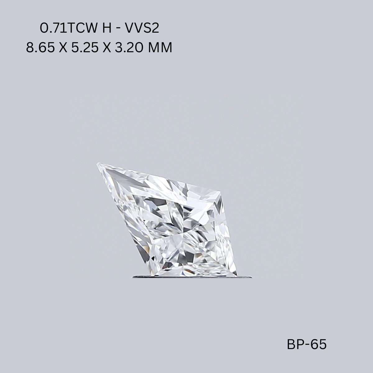 0.71ct Kite Diamond - VVS2 Clarity - H Color - Brilliant Cut