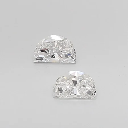 0.84CTHalf Moon Cut Diamond Matching Pair For Engament and Weding Ring