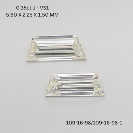 0.35 CT J VS1 TRAPEZOID diamond Matching Pair