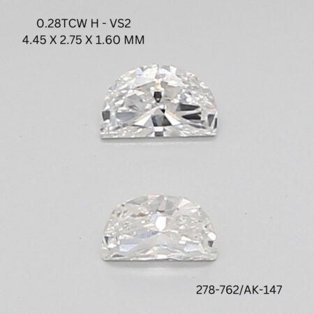 0.28 CT H VS2 HALF MOON diamond Matching Pair