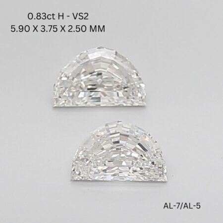 0.83 CT H VS1 HALF MOON diamond Matching Pair