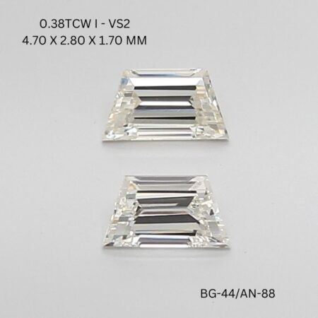 0.38 CT I VS2 TRAPEZOID diamond Matching Pair