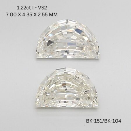 1.22 CT I VS2 HALF MOON diamond Pairs Inventory