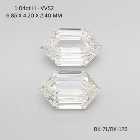1.04 CT H VVS2 HEXAGONAL diamond Pairs Inventory