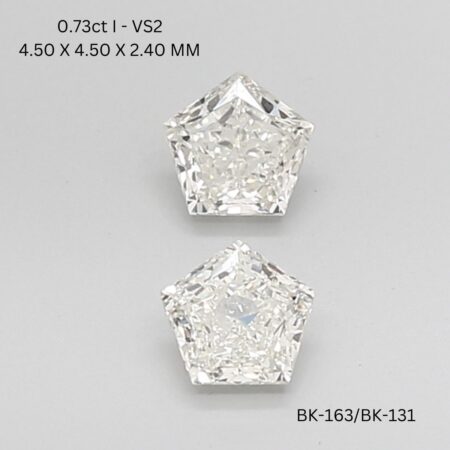 0.73 CT I VS2 PENTAGONAL diamond Pairs Inventory