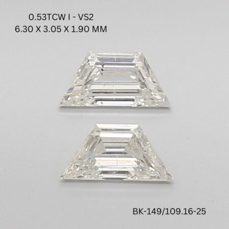 0.53 CT I VS2 TRAPEZOID diamond Matching Pair
