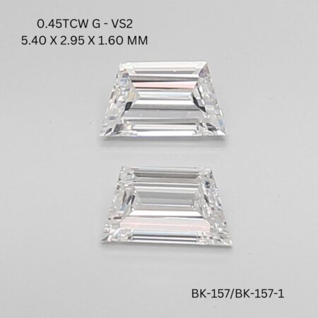 0.45 CT G VS2 TRAPEZOID diamond Matching Pair