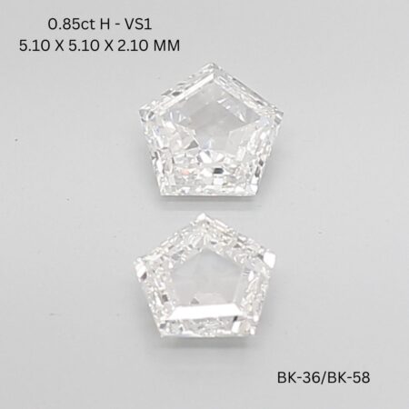 0.85ct Pentagonal Diamond H VS1 - Unique Shape for Designer Jewelry