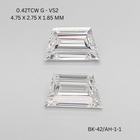 0.42 CT G VS2 TRAPEZOID diamond Matching Pair