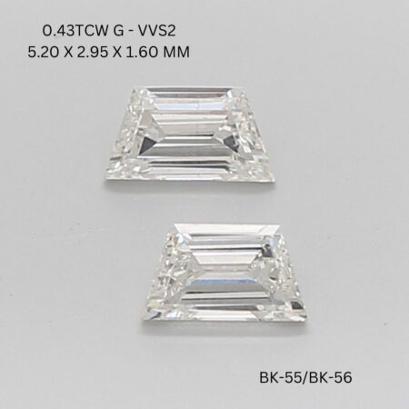0.43 CT G VVS2 TRAPEZOID diamond Matching Pair