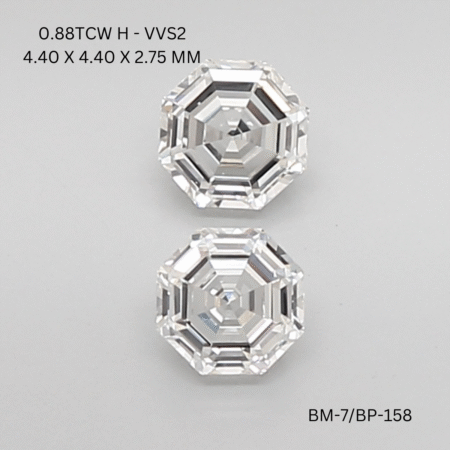 0.88 CT H VVS2 OCTAGONE diamond Matching Pair