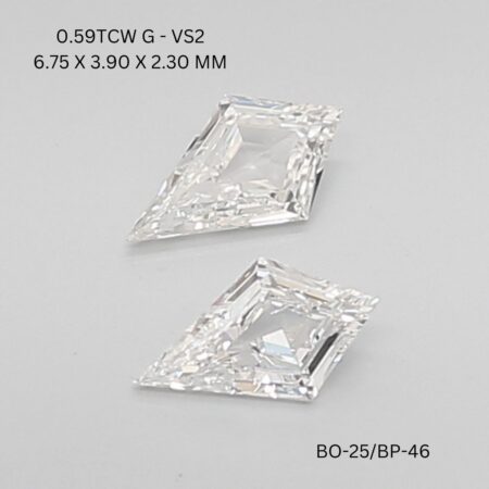 0.59 CT G VS2 KITE diamond Matching Pair