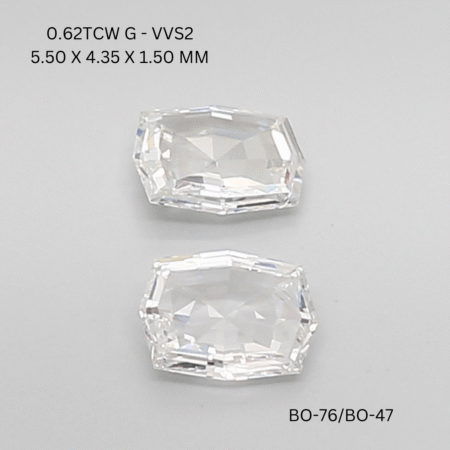 0.62 CT G VVS2 OCTAGONE diamond Matching Pair