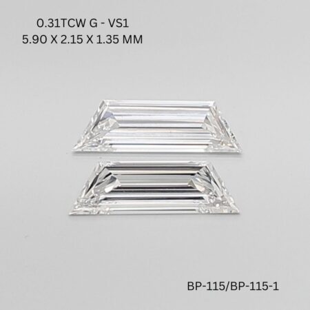 0.31 CT G VS1 TRAPEZOID diamond Matching Pair