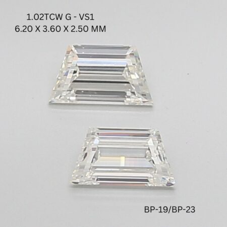 1.02 CT G VS1 TRAPEZOID diamond Matching Pair