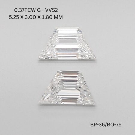 0.37 CT G VVS2 TRAPEZOID diamond Matching Pair