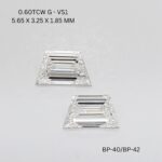 0.6 CT G VS1 TRAPEZOID diamond Matching Pair