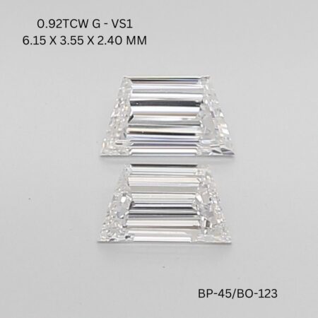 0.92 CT G VS2 TRAPEZOID diamond Matching Pair