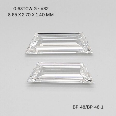 0.63 CT G VS2 TRAPEZOID diamond Matching Pair