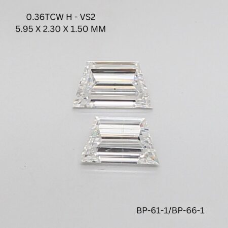 0.36 CT H VS2 TRAPEZOID diamond Matching Pair