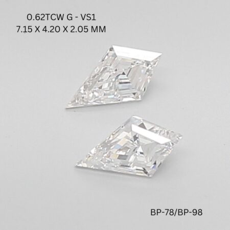 0.62 CT G VS2 KITE diamond Matching Pair