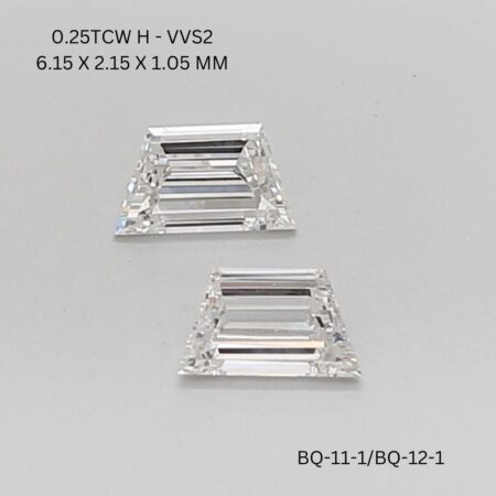 0.25 CT H VVS2 TRAPEZOID diamond Matching Pair