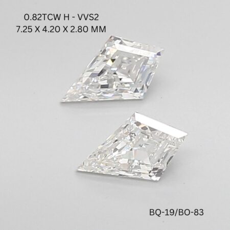 0.82 CT H VVS2 KITE diamond Matching Pair