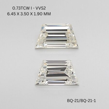 0.73 CT I VVS2 TRAPEZOID diamond Matching Pair