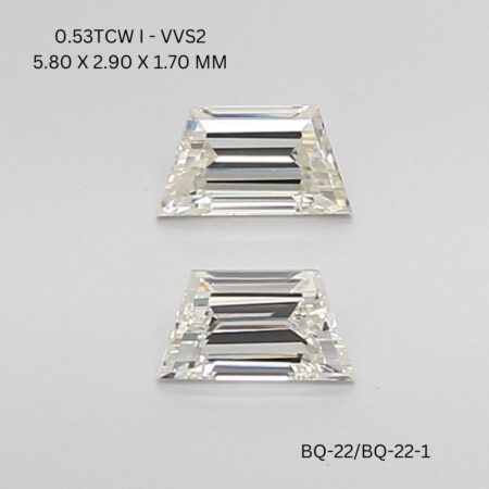 0.53 CT I VVS2 TRAPEZOID diamond Matching Pair