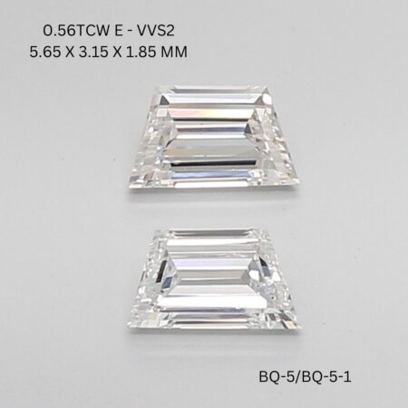 0.56 CT E VVS2 TRAPEZOID diamond Matching Pair