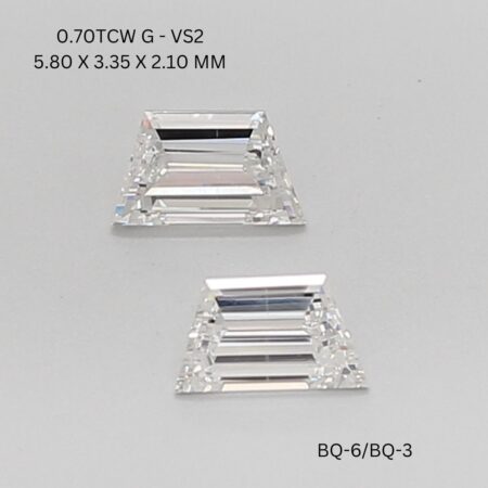 0.7 CT G VS2 TRAPEZOID diamond Matching Pair