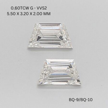 0.6 CT G VVS2 TRAPEZOID diamond Matching Pair