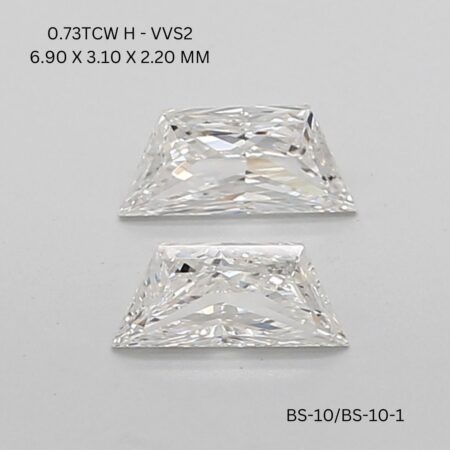 0.73 CT H VVS2 TRAPEZOID diamond Matching Pair