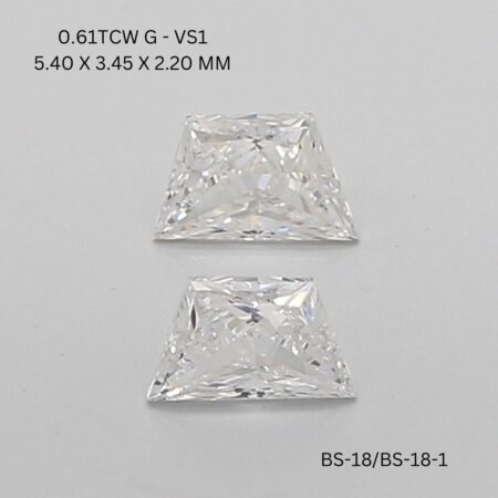 0.61 CT G VS1 TRAPEZOID diamond Matching Pair