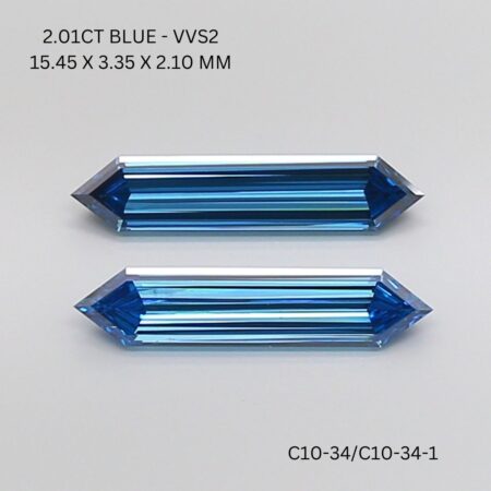 2.01 CT BLUE VVS2 HEXAGONAL diamond Matching Pair