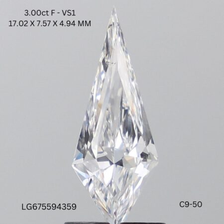 3.00 Carat F Kite Brilliant Cut Lab-Grown Diamond - VS1