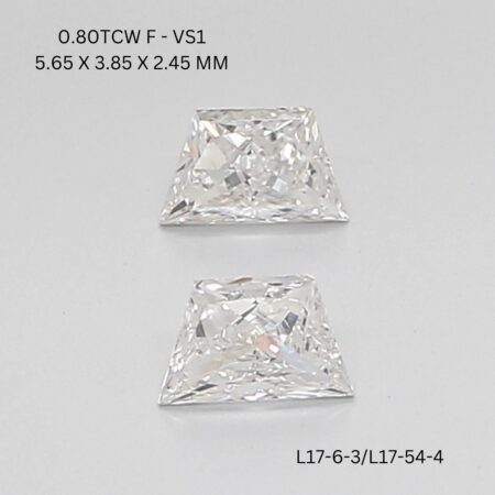 0.8 CT F VS1 TRAPEZOID diamond Matching Pair