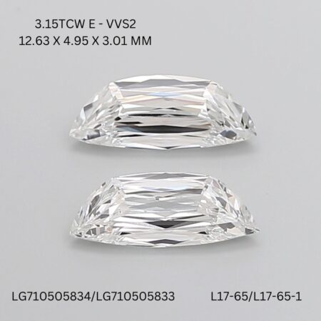 3.15 CT E VVS2 TRAPEZOID diamond Matching Pair