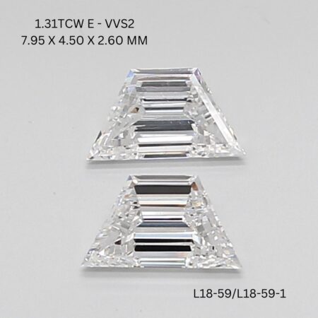 1.31 CT E VVS2 TRAPEZOID diamond Matching Pair