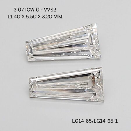 3.07 CT G VVS2 TAPER diamond Matching Pair