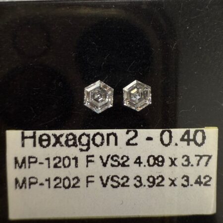 0.4 CT F VS2 HEXAGONAL diamond Matching Pair