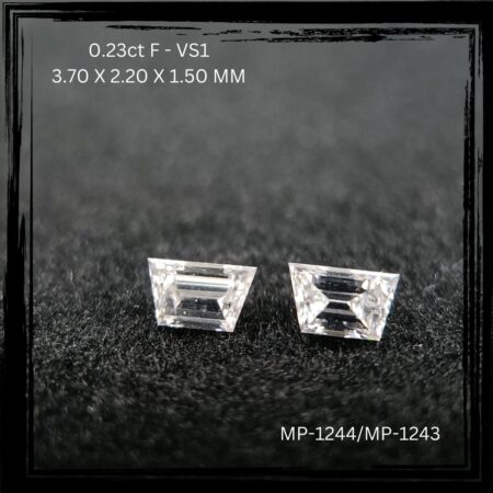 0.23 CT F VS1 TRAPEZOID diamond Matching Pair