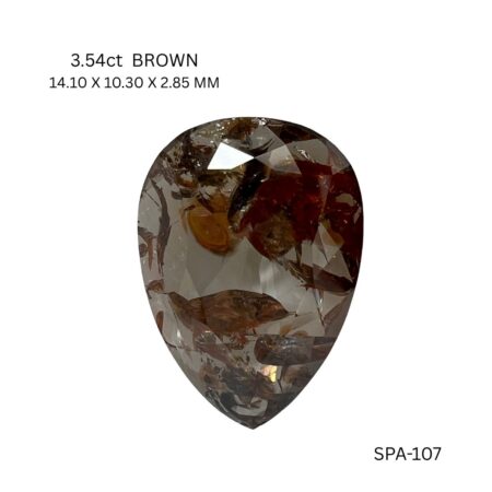 3.54 CT BROWNISH PK PEAR diamond Salt & Pepper