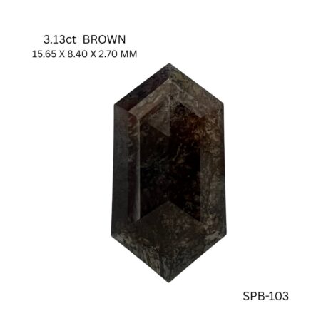 3.13 CT BROWNISH PK HEXAGONAL diamond Salt & Pepper