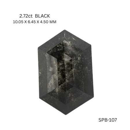 2.72 CT BLACKISH PK HEXAGONAL diamond Salt & Pepper