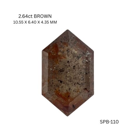 2.64 CT BROWNISH PK HEXAGONAL diamond Salt & Pepper