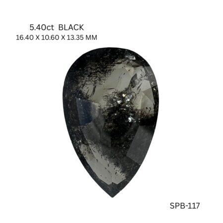5.40 CT BLACK PK PEAR diamond Salt & Pepper