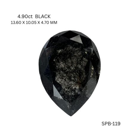 4.90 CT BLACK PK PEAR diamond Salt & Pepper